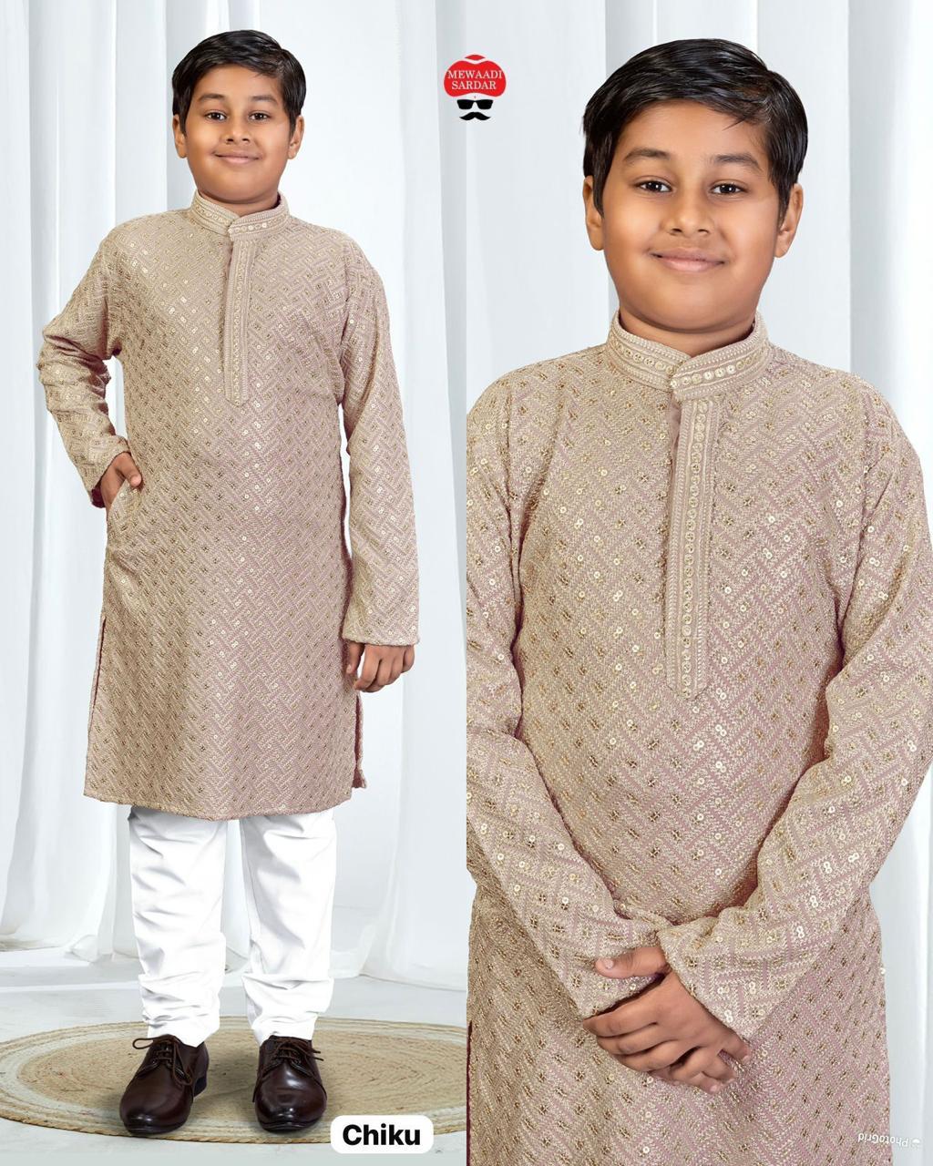 Boys Rayon Embroidered Kurta Pajama