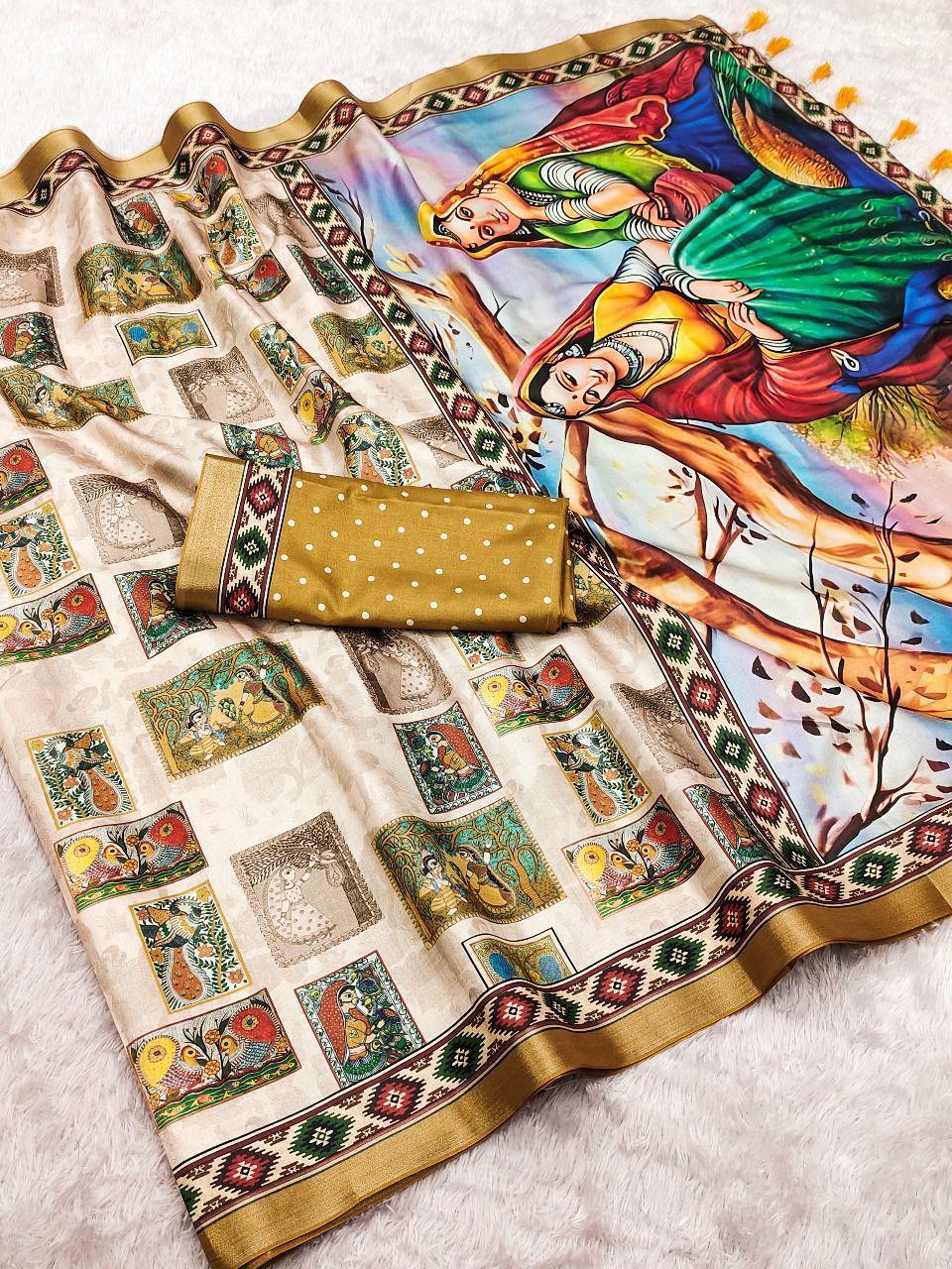 Tussar Silk Printed Saree