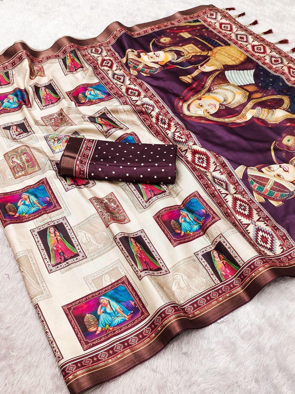 Tussar Silk Printed Saree
