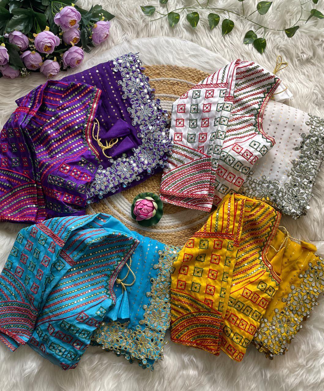 Bollywood Blockbuster Original Mirror Design Saree with Stitched Blouse