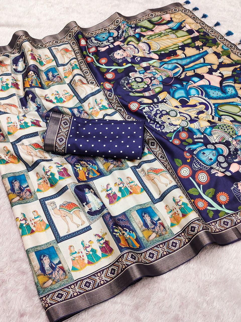 Tussar Silk Printed Saree