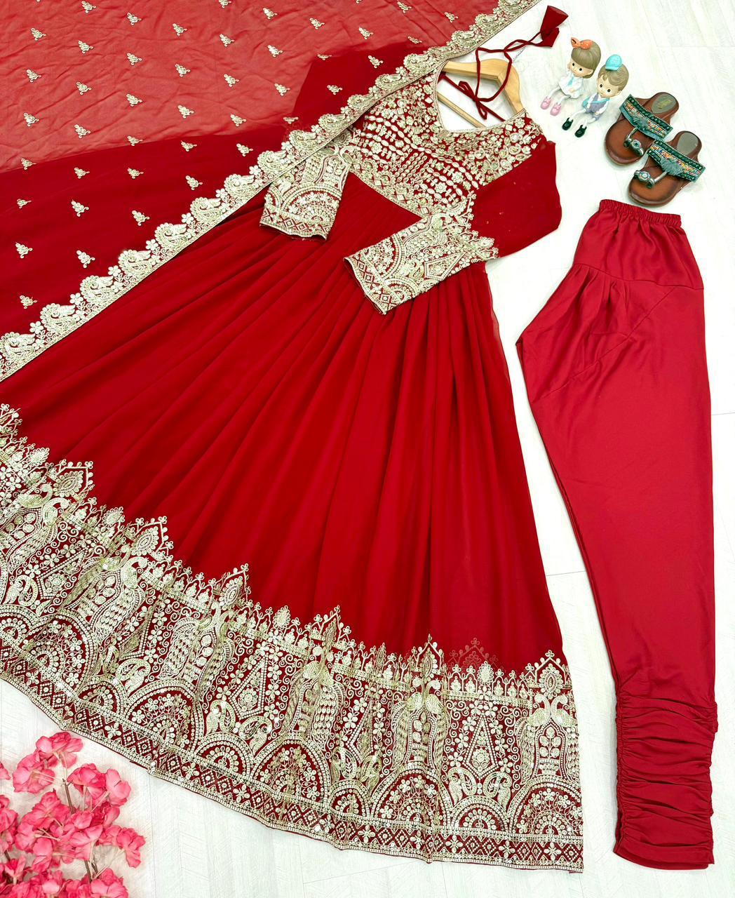 Heavy Faux Georgette Anarkali Gown Set