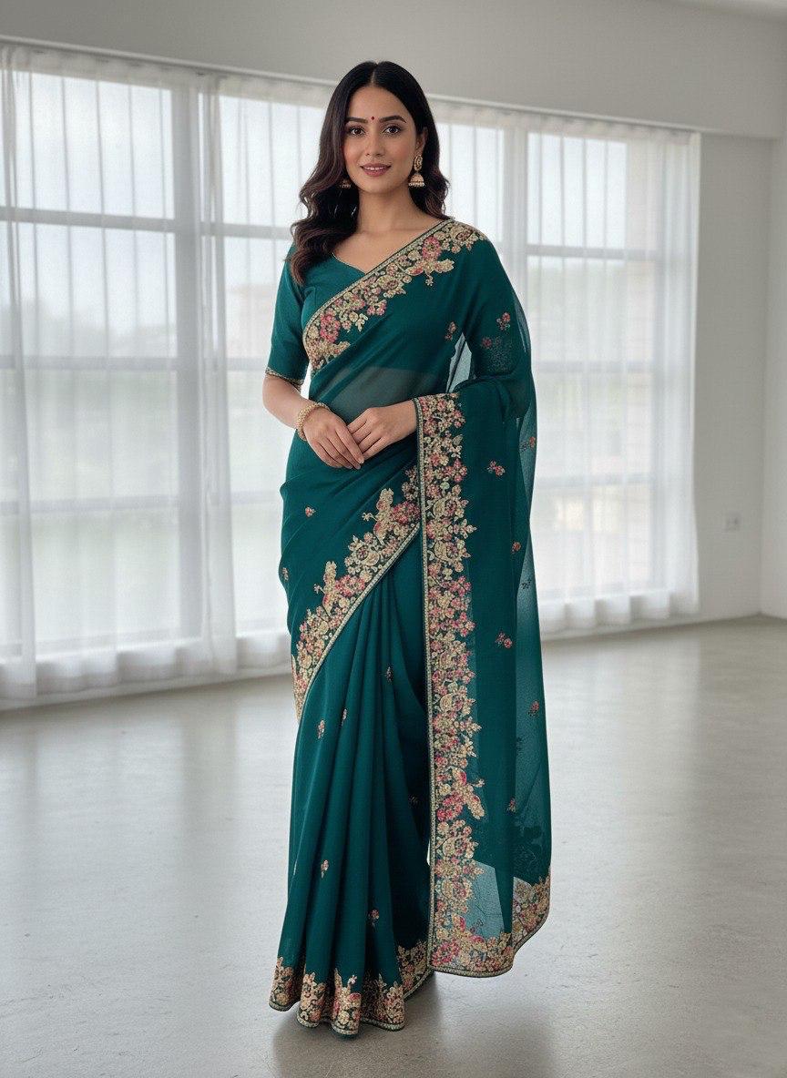 Party Wear Jimmy Choo Silk Saree