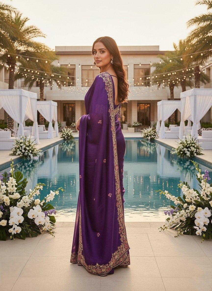 Party Wear Jimmy Choo Silk Saree
